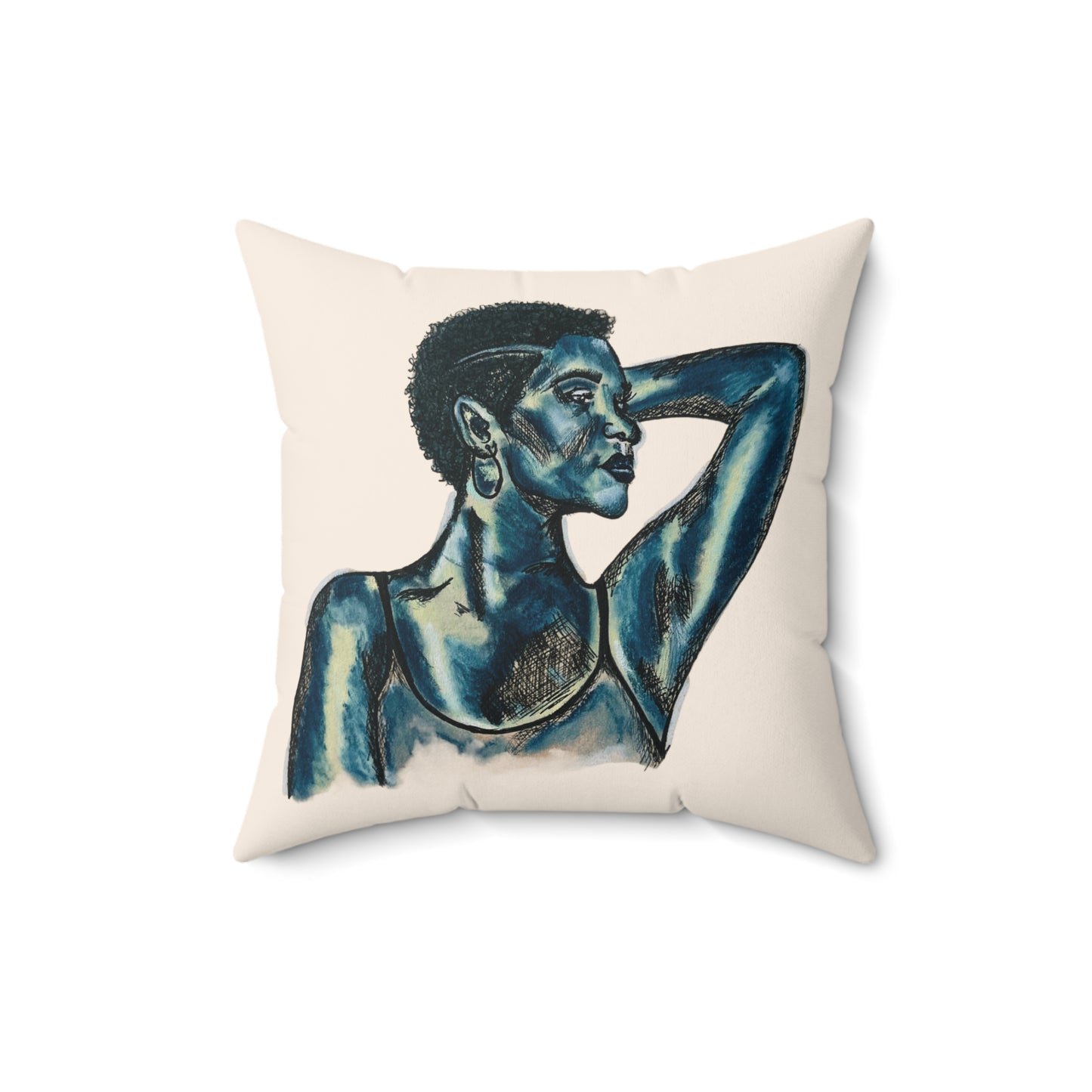 Azure Reflections- Pillow (Sand)