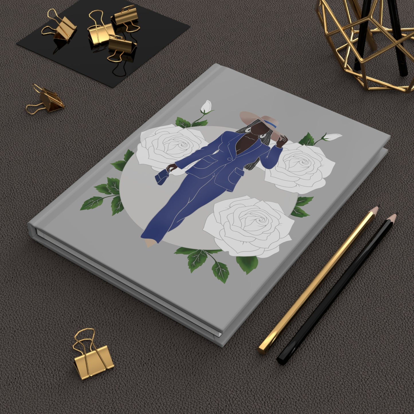 Fine In Blue Hardcover Journal (Gray)