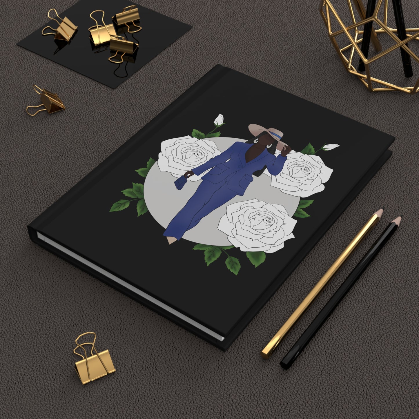 Fine in Blue Hardcover Journal (Black)