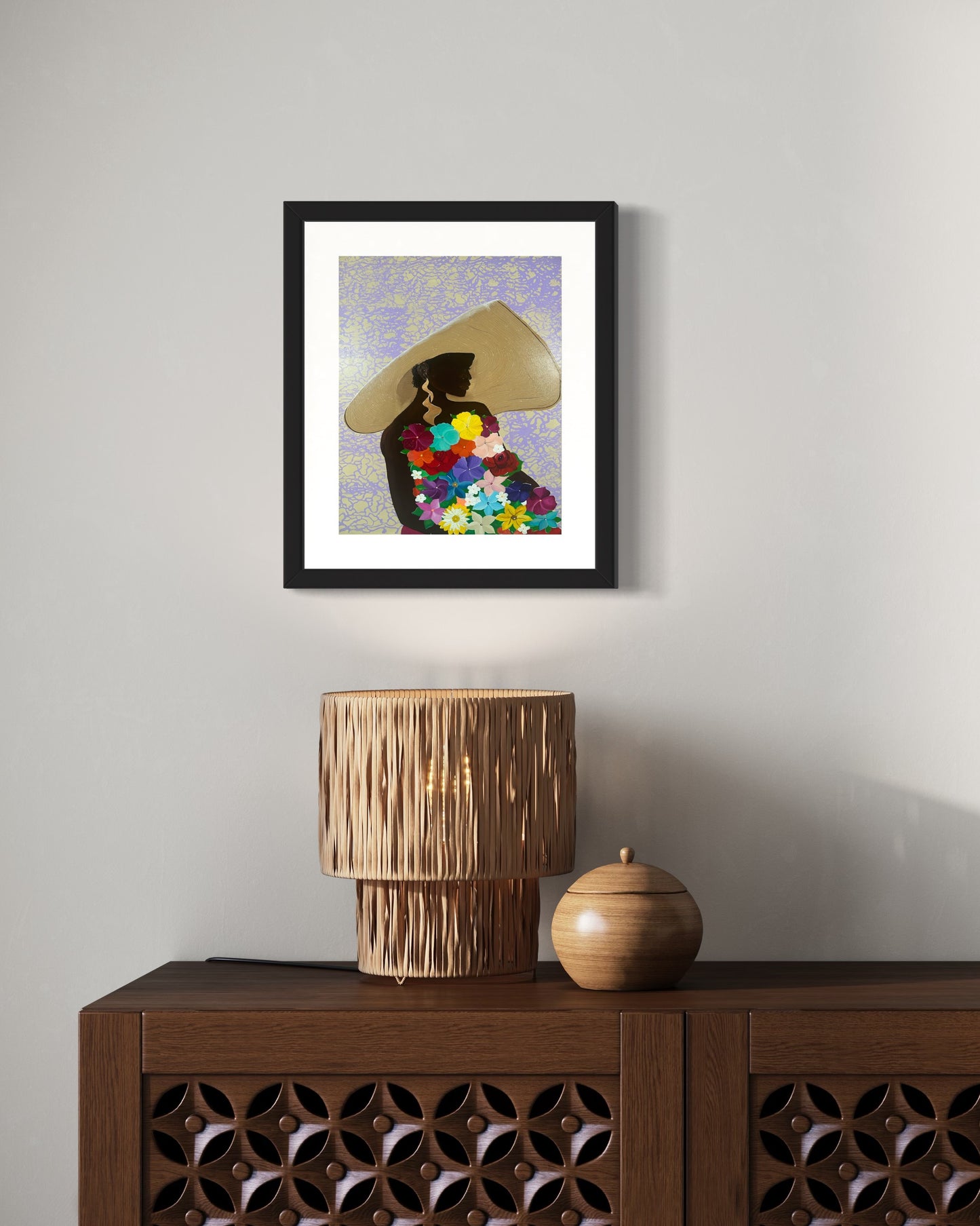 Mahogany Blossoms Matted Print