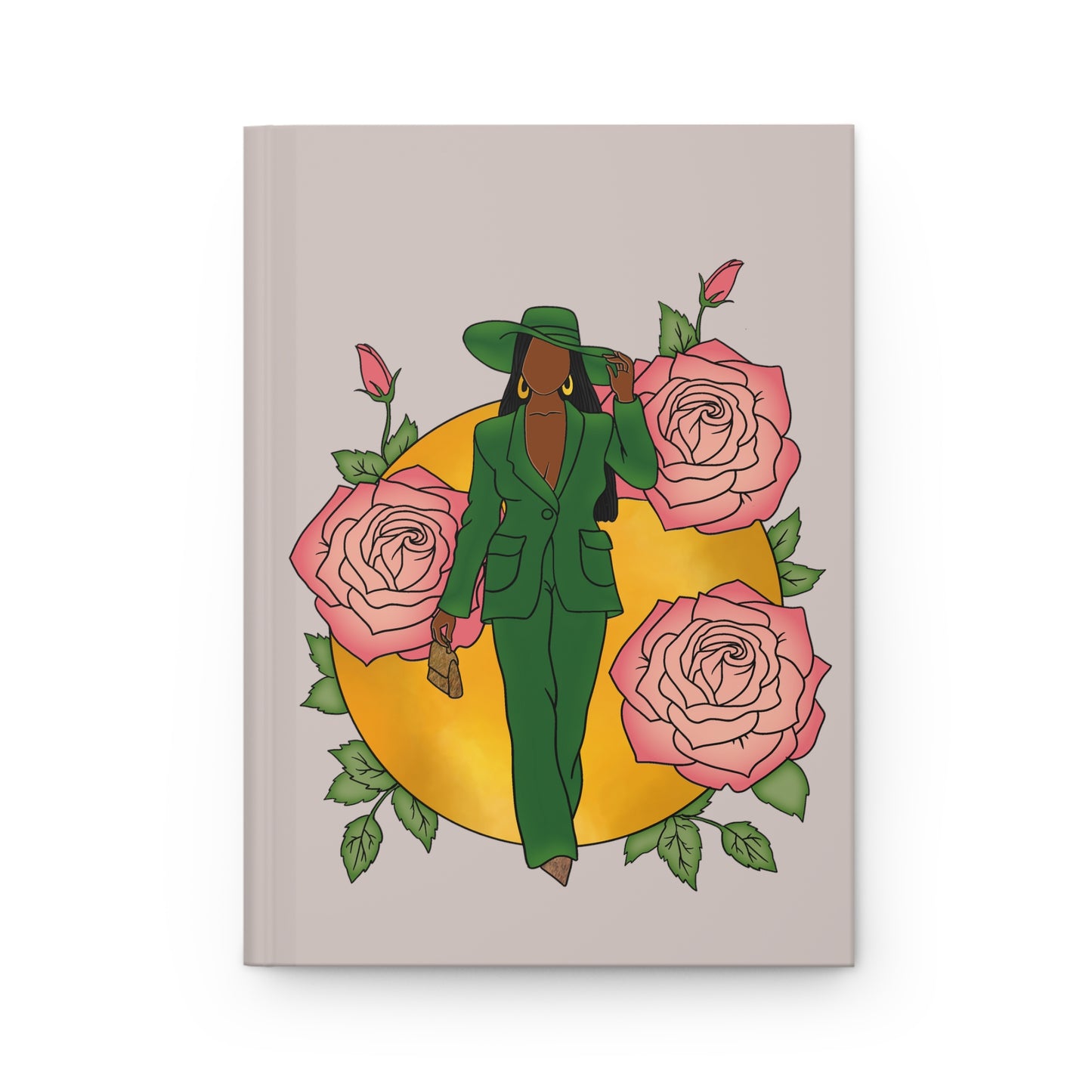 Pink and Green Hardcover Journal (Tan)