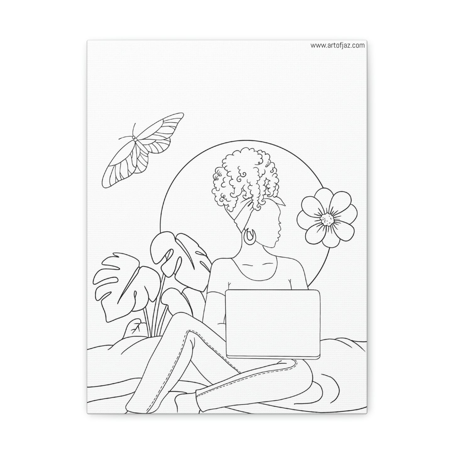 Working Woman Painting Canvas