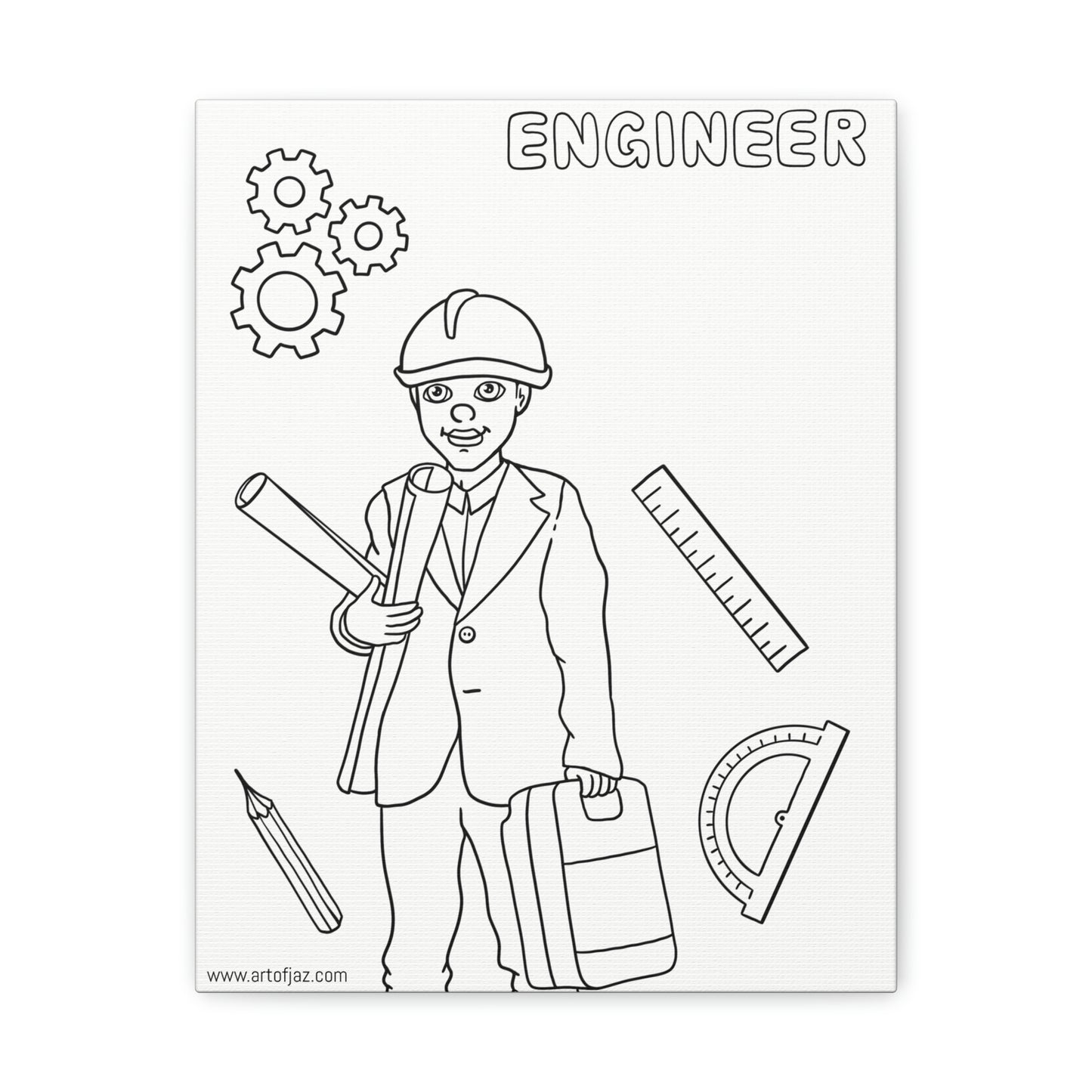 Engineer (Boy) Painting Canvas