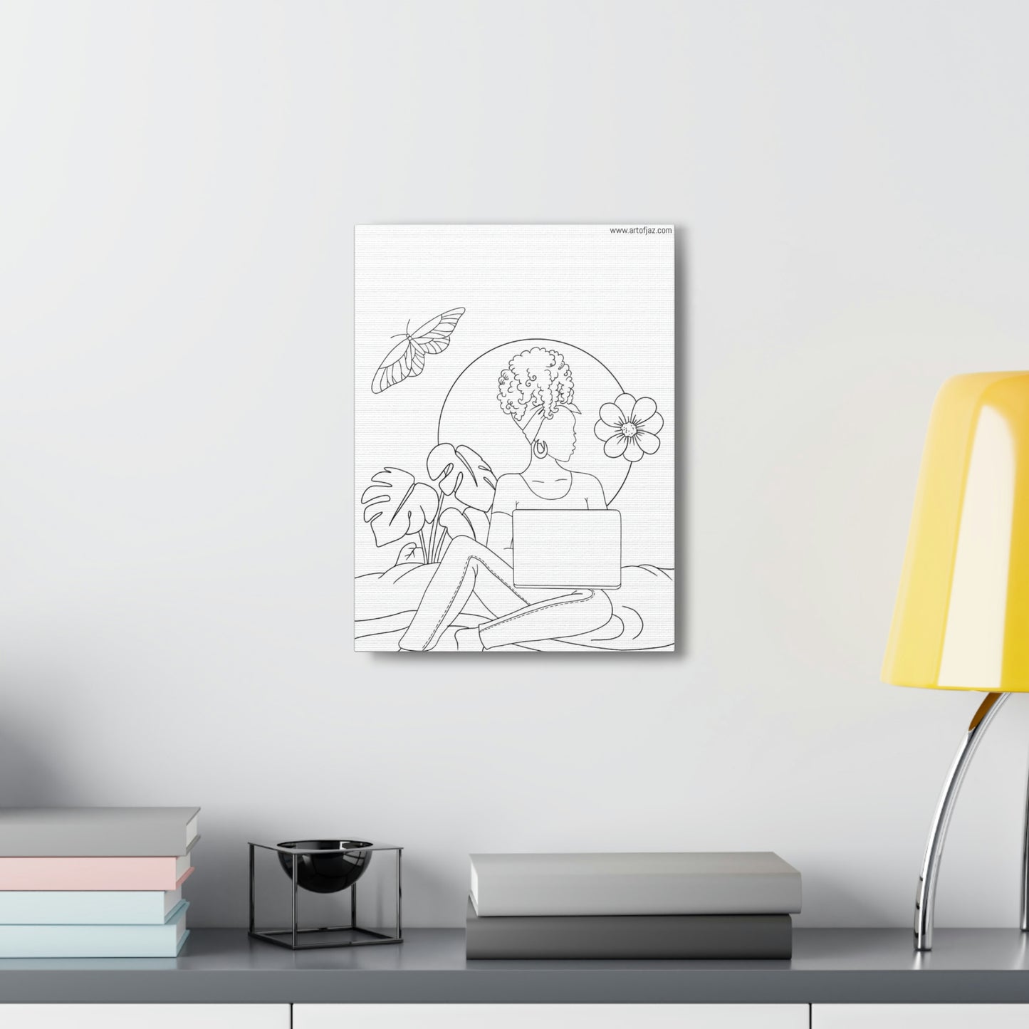 Working Woman Painting Canvas