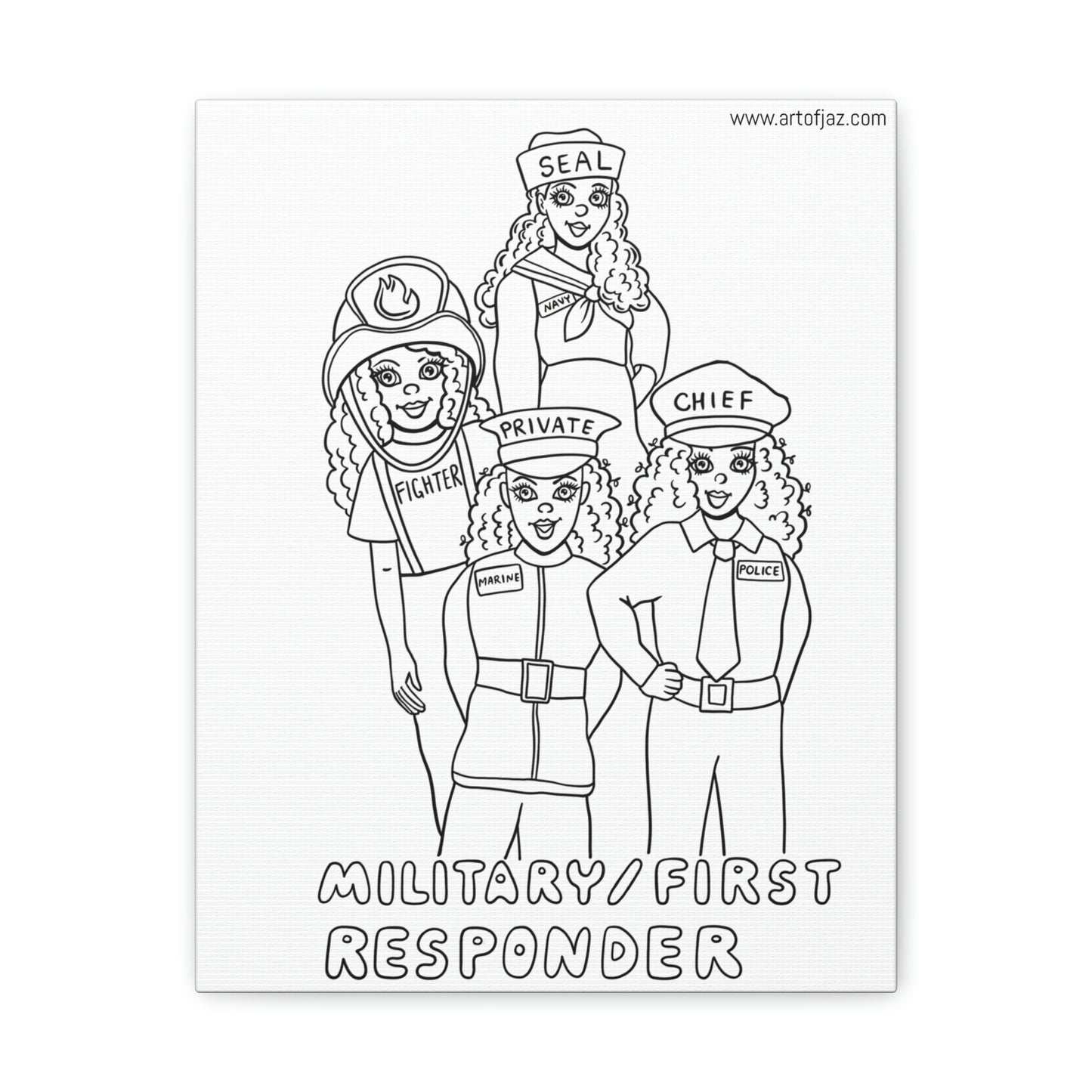 Military (Girl) Painting Canvas
