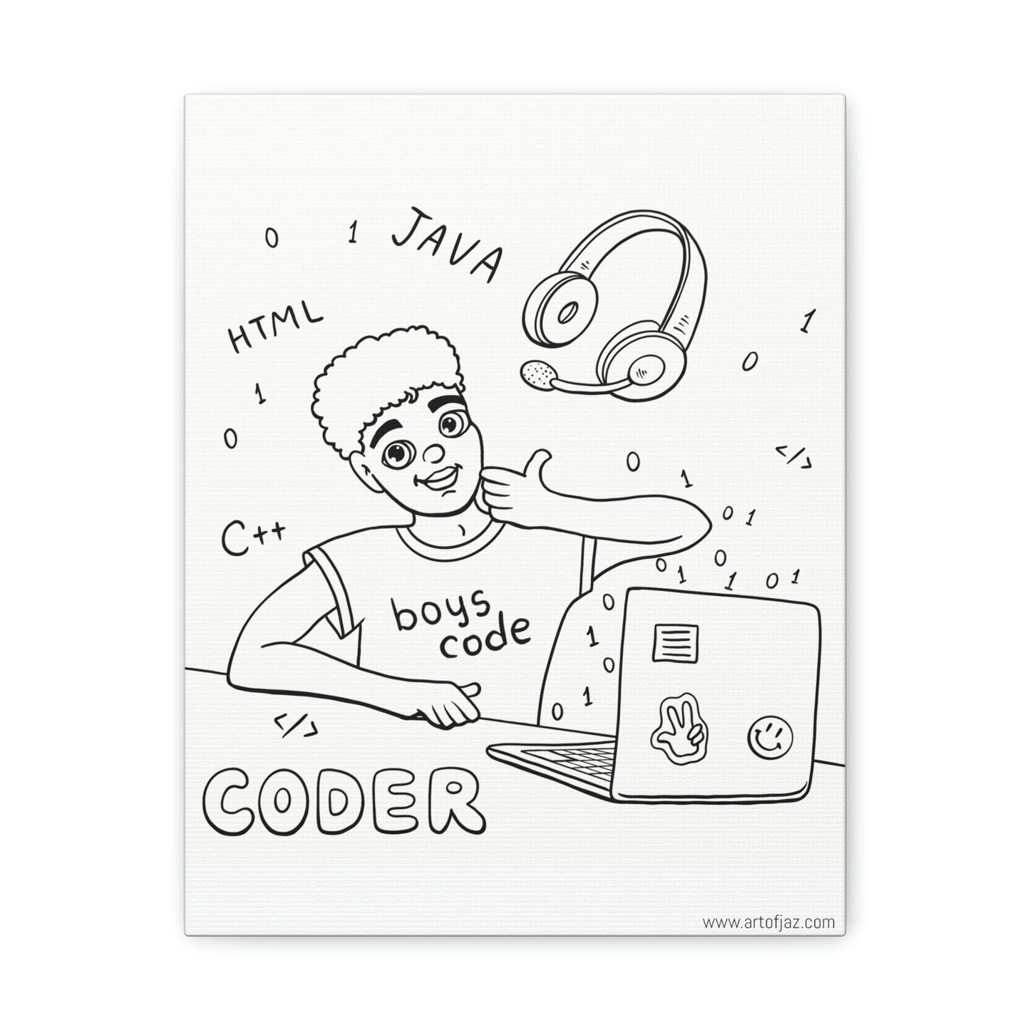 Coder (Boy) Painting Canvas