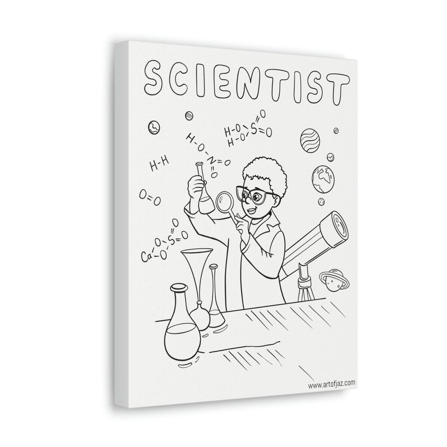 Scientist (Boy) Painting Canvas