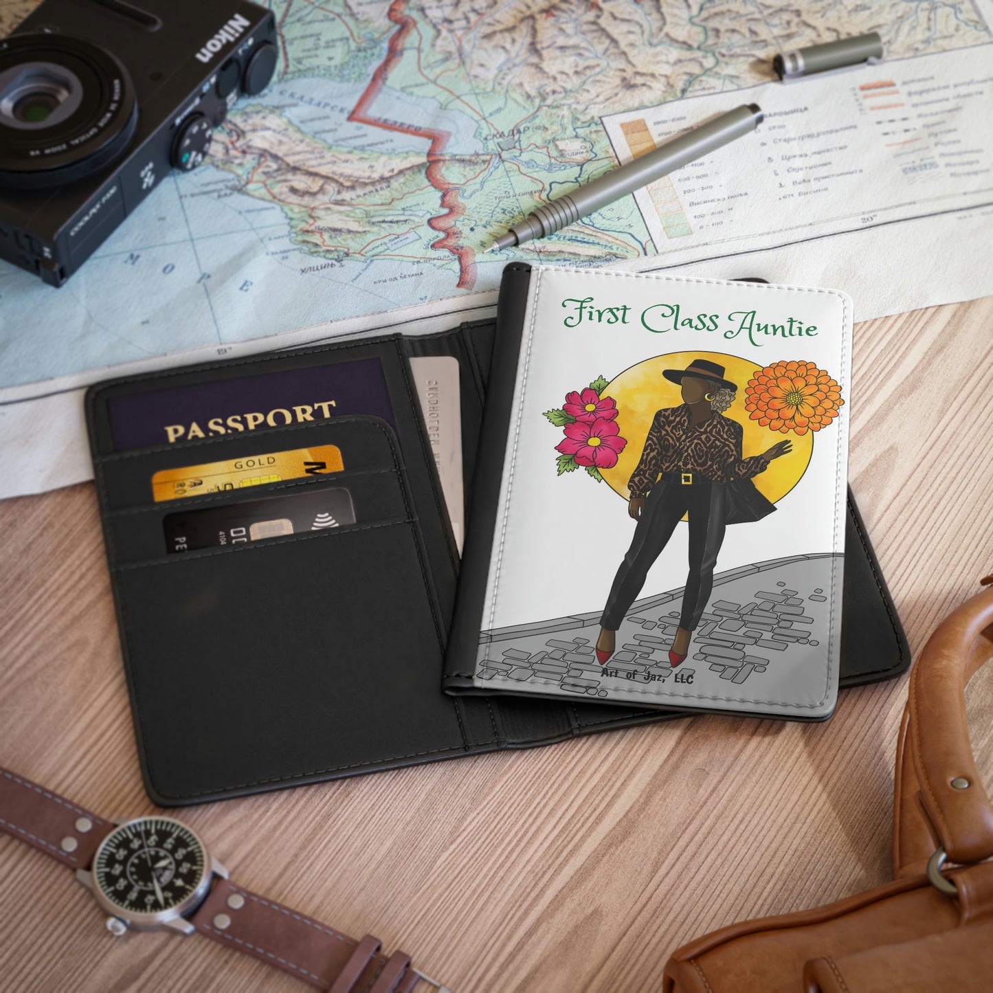 First Class Auntie Passport Cover