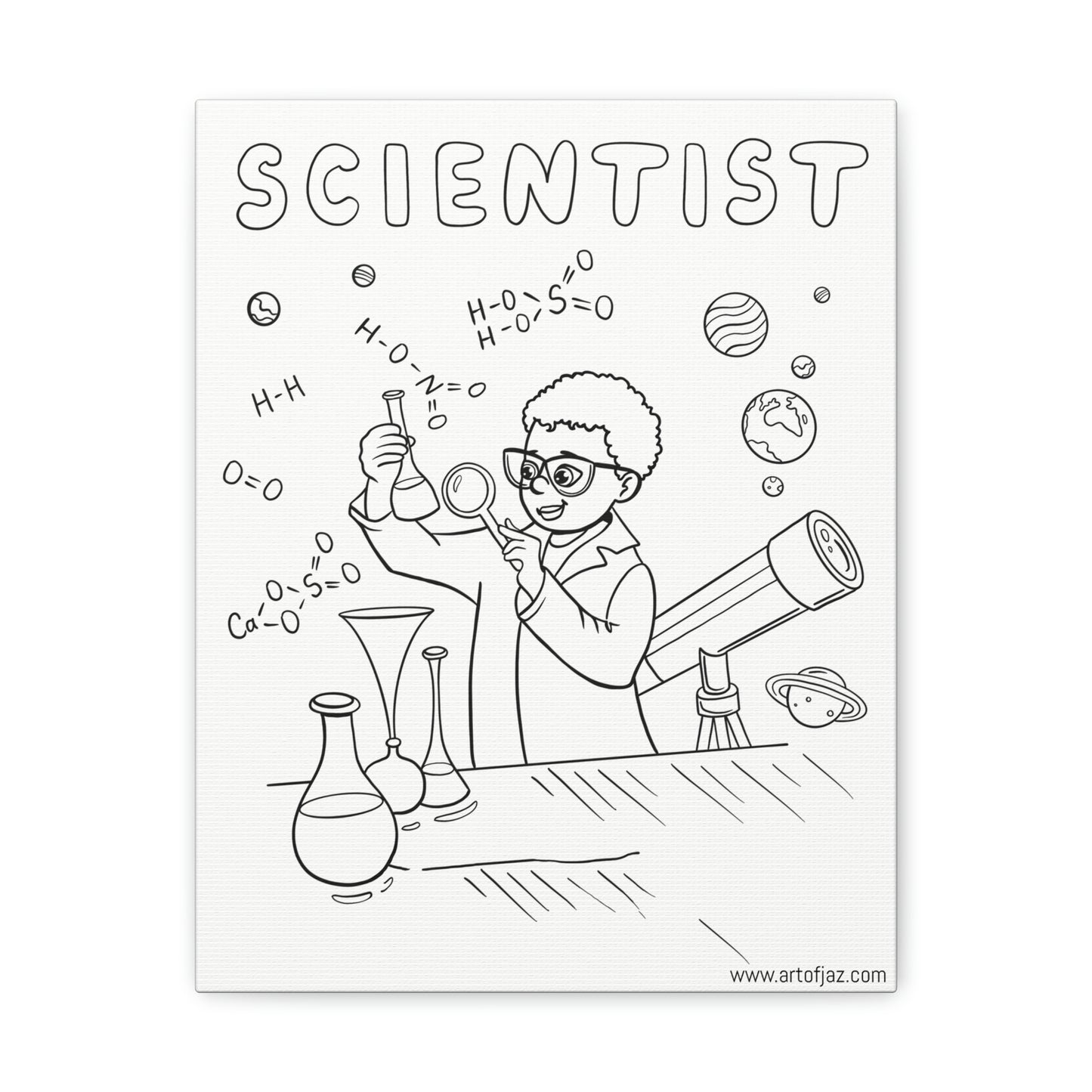 Scientist (Boy) Painting Canvas