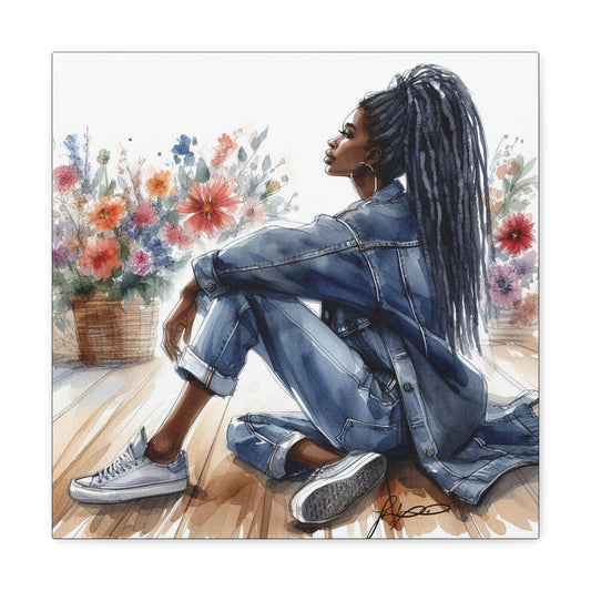 Loc'd Lady Canvas Print