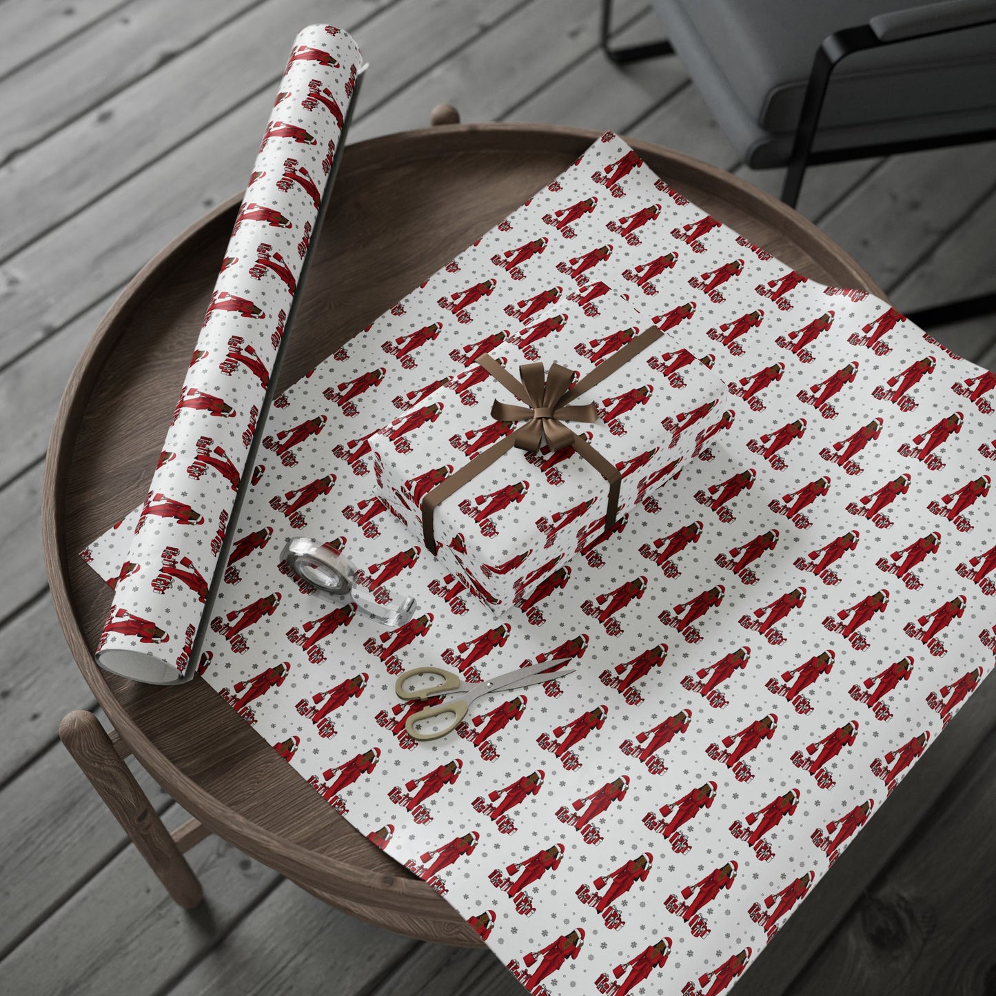 Lady In Red Christmas Wrapping Paper