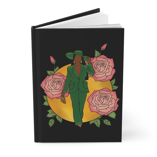 Pink and Green Hardcover Journal (Black)