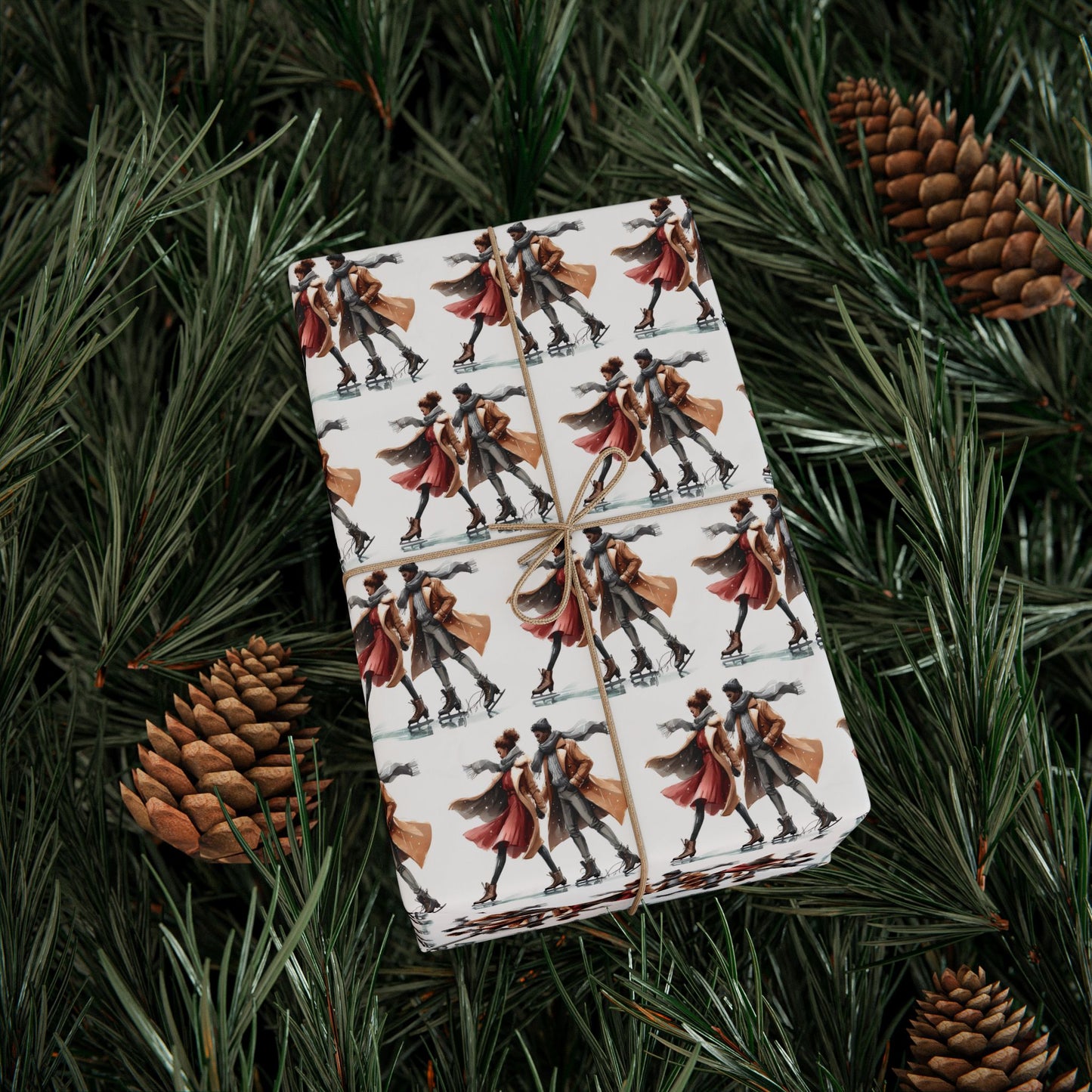 Ice Skating Christmas Wrapping Paper