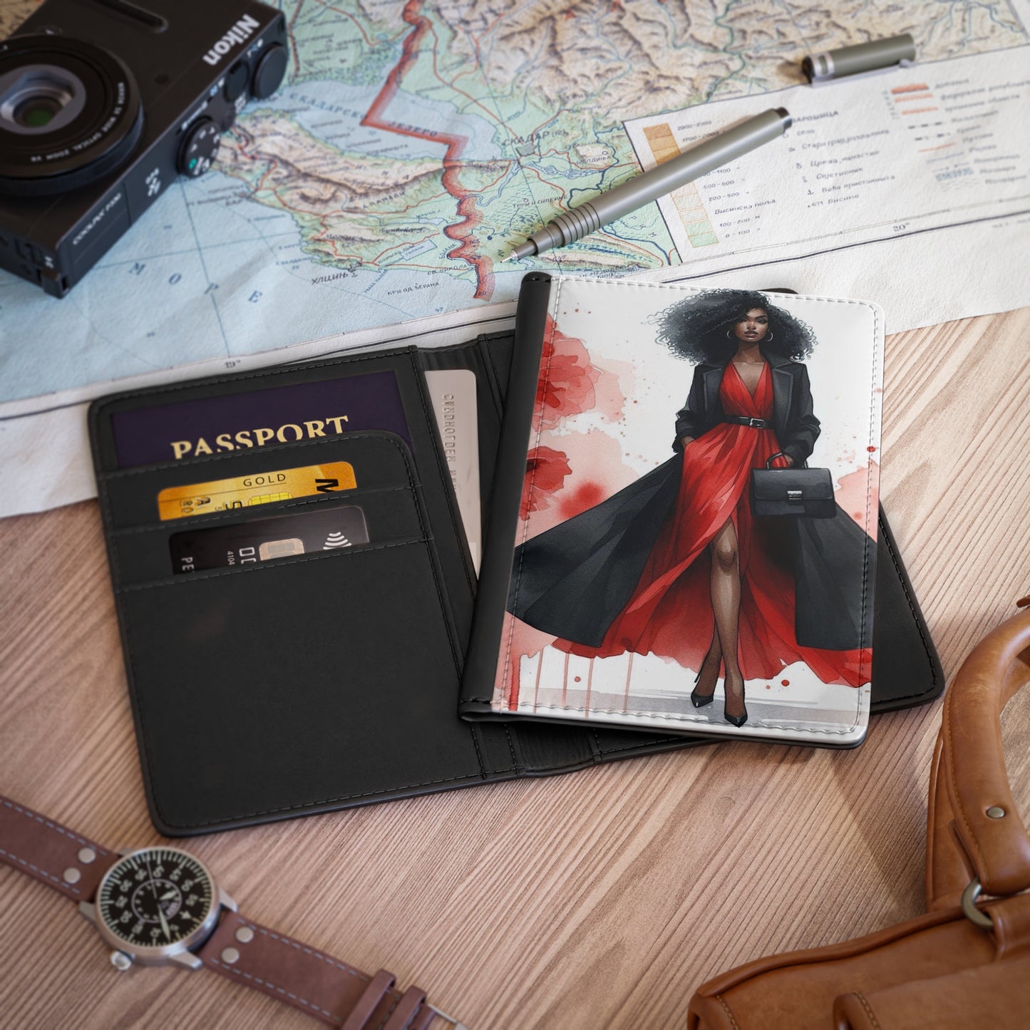 Lady in Red Passport Cover