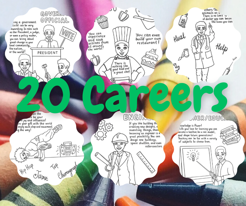 Color Your Way- Career Coloring Book (For Boys) w/ Crayons