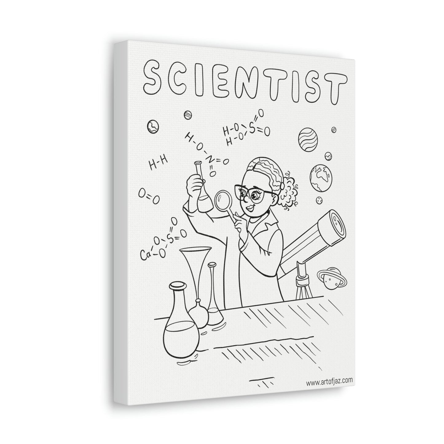 Scientist (Girl) Painting Canvas