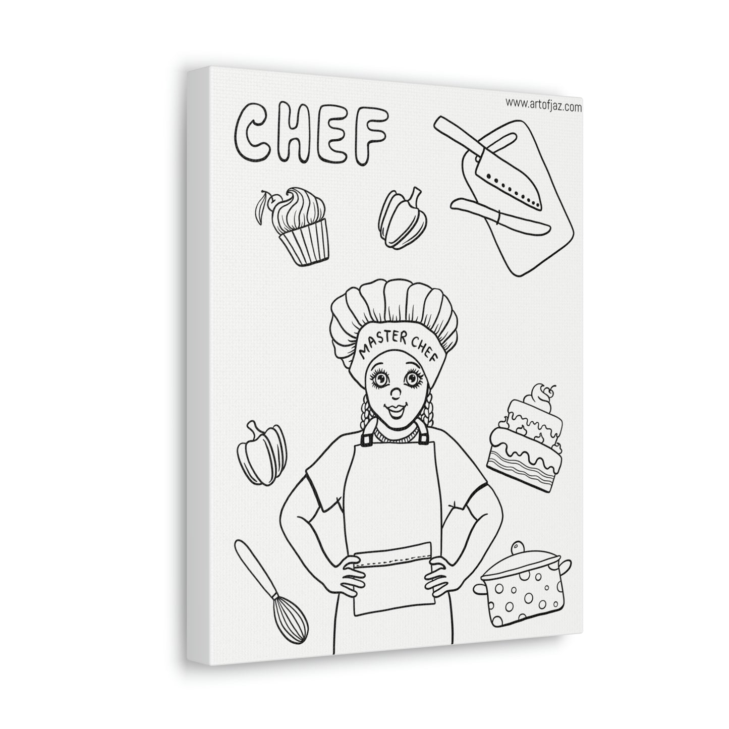 Chef (Girl) Painting Canvas