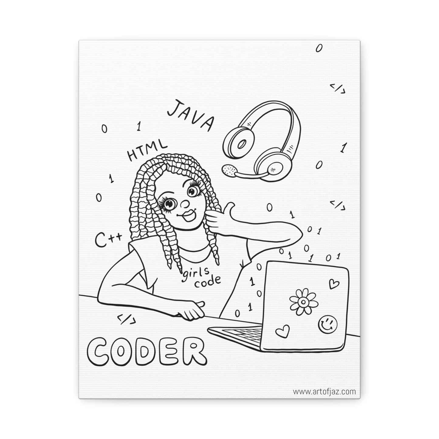 Coder (Girl) Painting Canvas