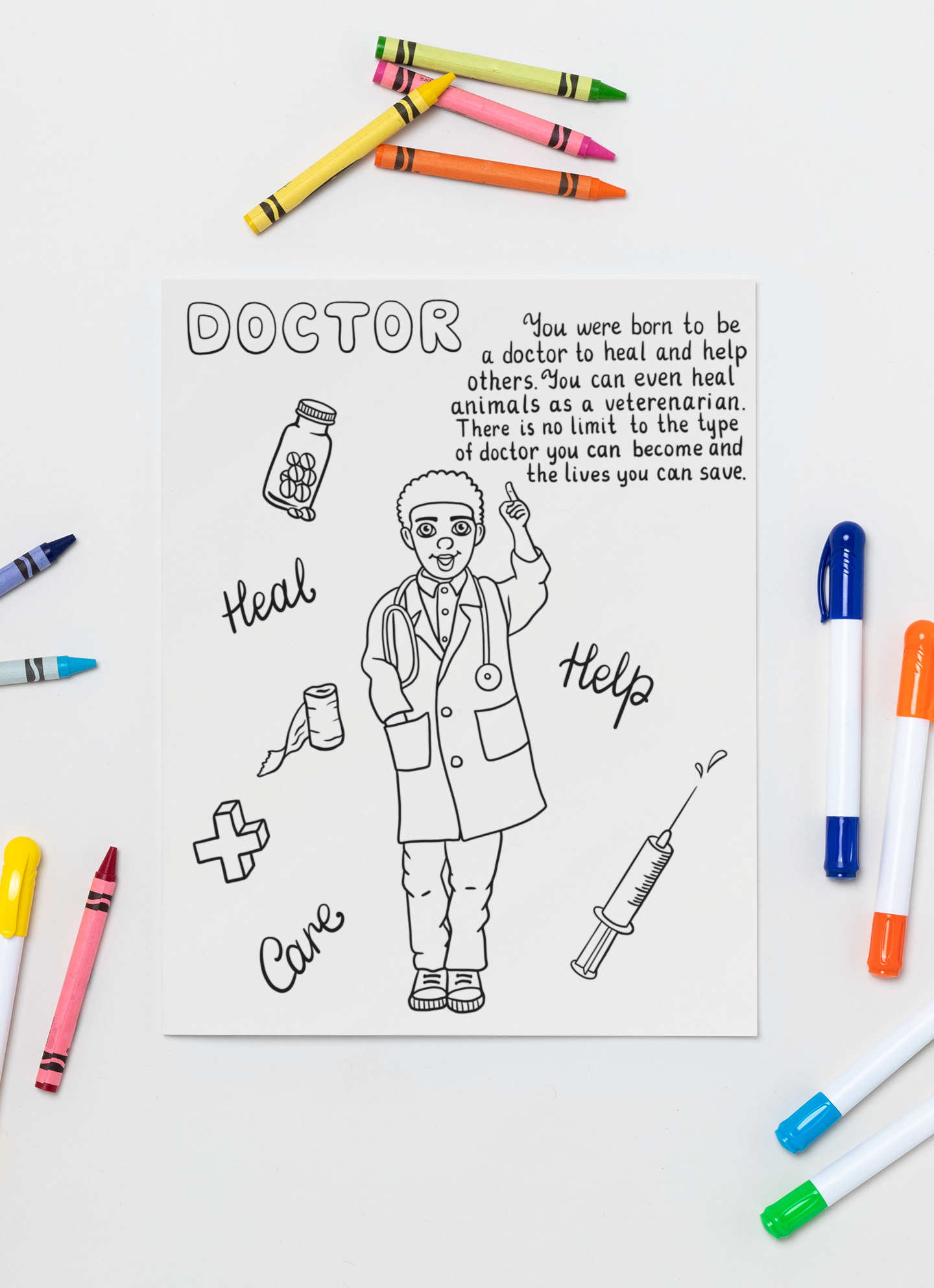 Color Your Way- Career Coloring Book (For Boys) w/ Crayons