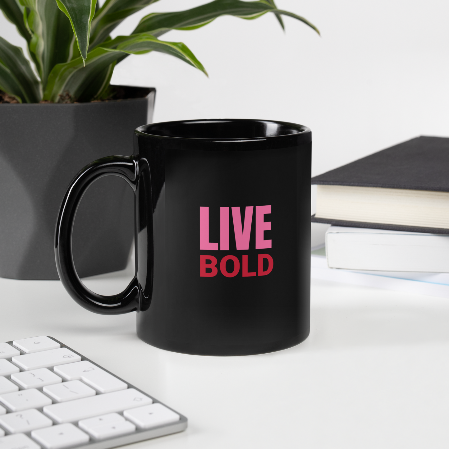 Live Bold! Black Glossy Mug