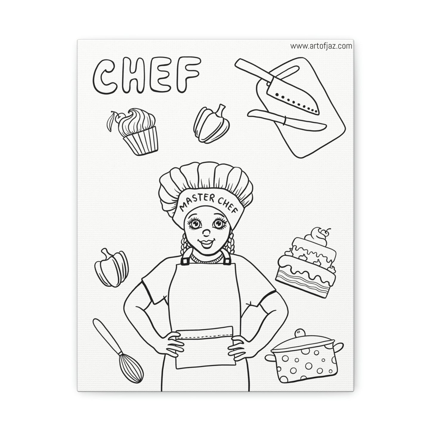Chef (Girl) Painting Canvas