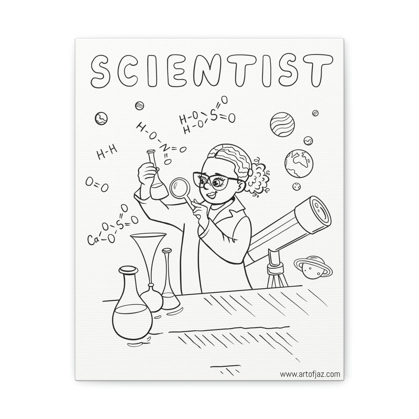 Scientist (Girl) Painting Canvas