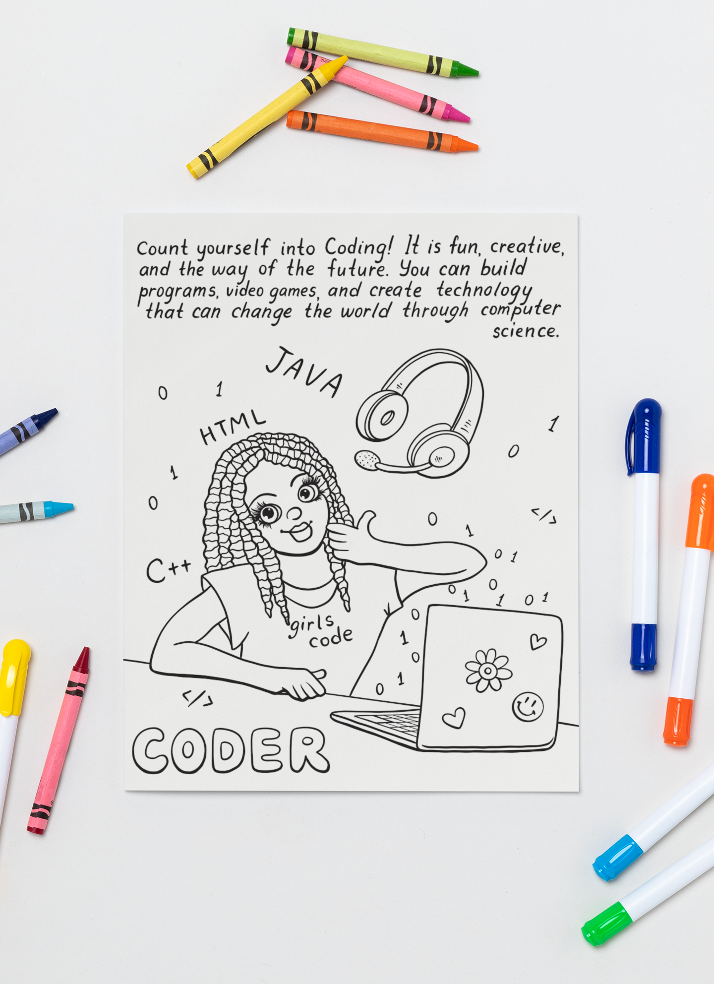 Color Your Way- Career Coloring Book (For Girls) w/ Crayons